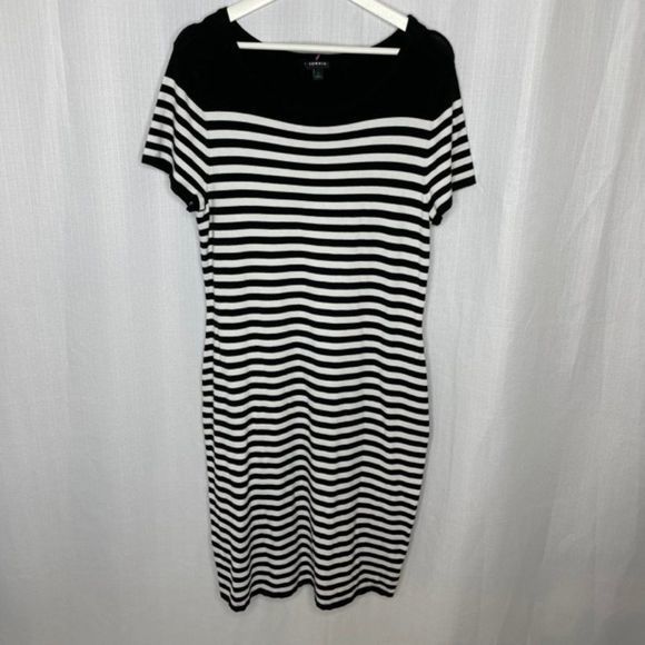 Torrid Black White Stripe Sweater Dress - Picture 2 of 4